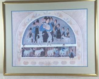  Tending Her Flock By P. Buckley Moss Framed Print 