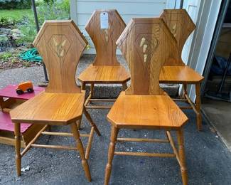 1920's brutalist chairs - set of 4