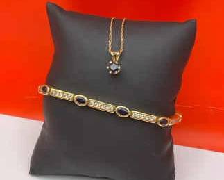 Sapphires 14K Bracelet Necklace