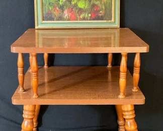 Wood End Table Watercolor
