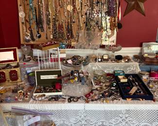 A wonderful amount of jewelry mostly costume, but a lot of fun Items from here to select from great resale