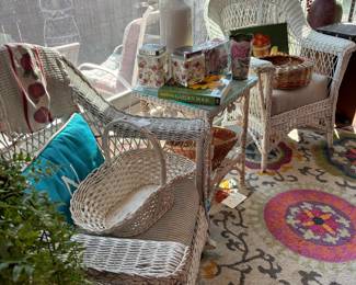 This day room is delightful wicker furniture, comfortable sofa. Great things come see us.