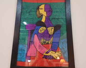 Framed Silk Picasso Art