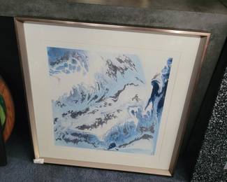 Blue lagoon signed and numbered paint on print