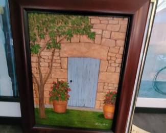 Oil painting the blue book Audrey smith