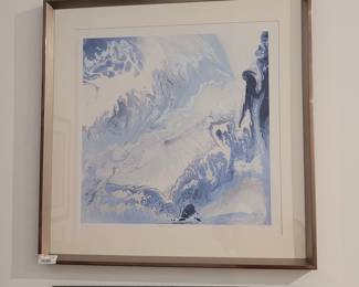Framed and Matted Modern Paint on Print
