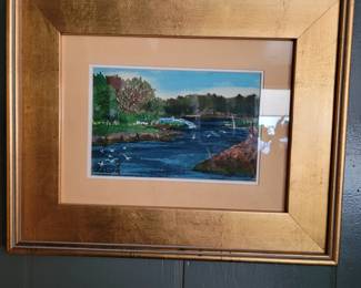 Original pastel titled ipswich boat ramp Wach 2009