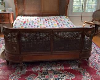 Antique Cane Bed Frame and Mattress