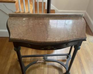 Antique Marble Top Console Table