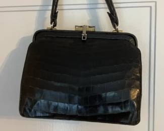 Vintage Korect Black Alligator Handbag