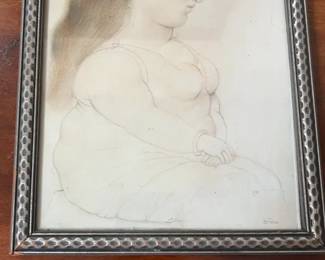 Fernando Botero Signed Sketch