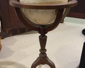Antique World Globe on Stand