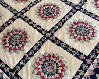 Vintage Hand-Stitched Dresden Quilt