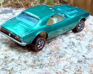 Rare 1967 Hong Kong Redline Hotwheel Green Custom Camaro with white interior. All original