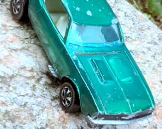 Rare 1967 Hong Kong Redline Hotwheel Green Custom Camaro with white interior. All original