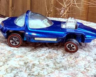 Original 1967 Silhouette Redline Hotwheel Us & Foreign Patten Pending - blue with white interior