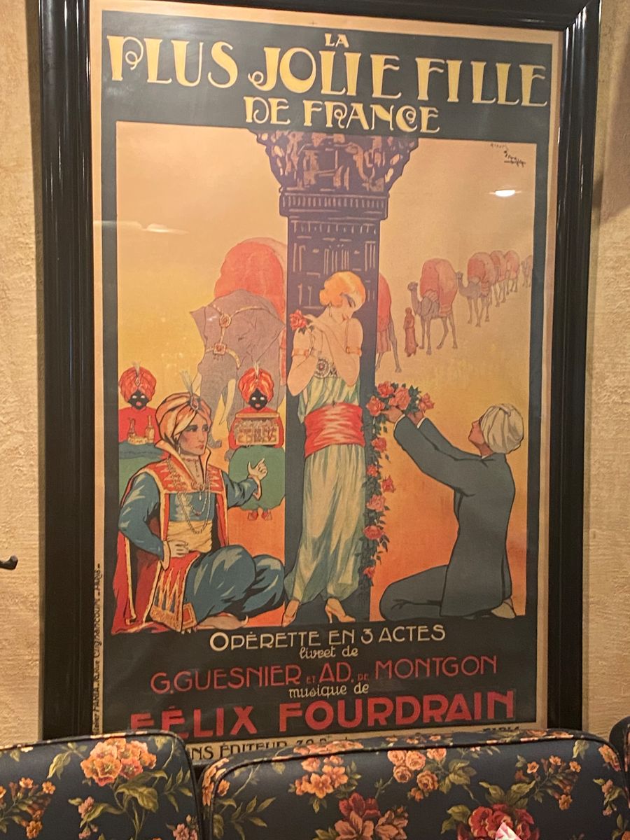 Antique Framed/ Linen Mounted French Poster