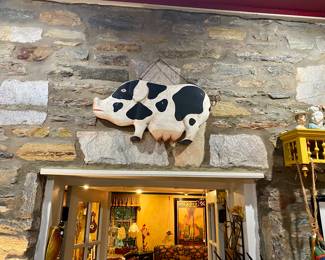 Wooden Folk Art Pig.