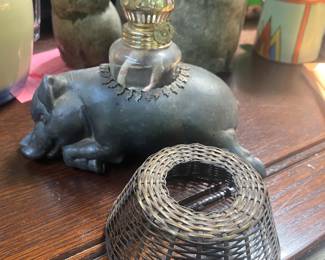 Morton’s Steak House table oil lamp.
