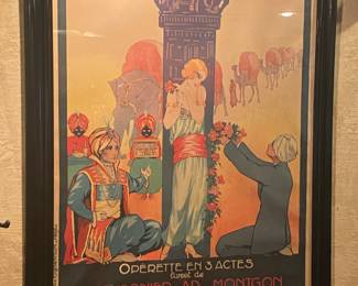 Antique Framed/ Linen Mounted French Poster