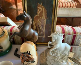 Horse items including nesting doll horses
