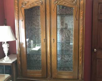 *PRE-SALE NOW Beautiful Carved Double Door Wardrobe / Armoire / Chifforobe Measures 52.5” wide x 21” deep x 86” tall. Could also be used as a China Cabinet, Pantry or Liquor Cabinet Bar $500