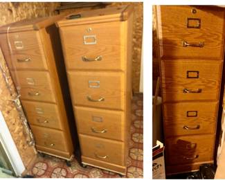 Vintage Wood 4 Drawer File Cabinets $25 EACH or 3 for $50