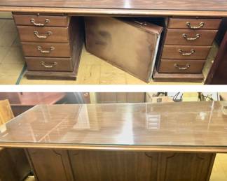Big Glass Top Desk is 71 inches long by 36 inches deep by 32 inches tall $25                        
