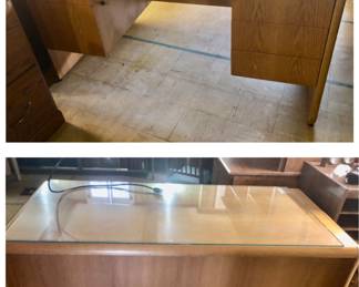 Light Colored Desk with the Lockable Key is 59 inches long by 28.5 inches deep times 30 inches tall $55