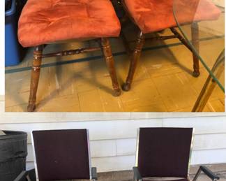 2 Vintage Chairs, 2 Chrome Chairs