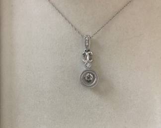 DELICATE 14k W SWING DIAMOND--AMONGST ALL THE COSTUME