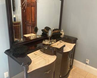 MAURICE VILLENCY W ARMOIRE AND 2 BEDSIDE TABLES