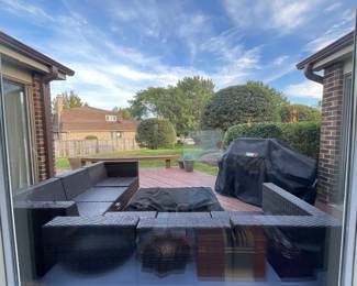 Weber grill and sectional