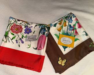 2 Gucci silk scarves