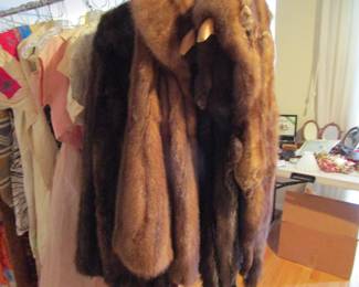 Large selection of vintage/antique clothing/furs