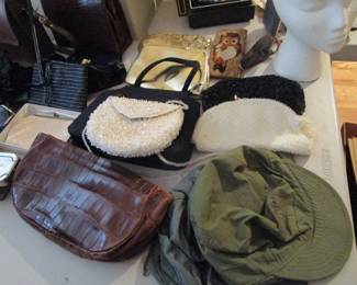 Vintage handbags, hats, more