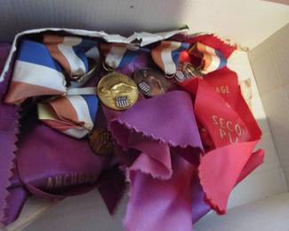 Box of old ribbons