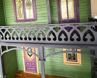 Giant Victorian dollhouse Furniture included. Wired for electricity, but needs plug and cord   