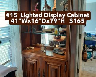 #15  Lighted Display Cabinet  41"Wx16"Dx79"H   $165