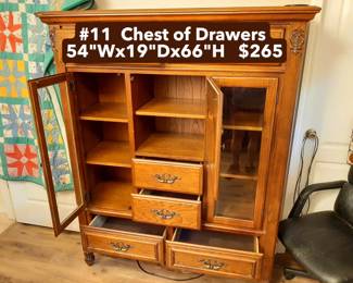 #11  Chest of Drawers  54"Wx19"Dx66"H   $265
