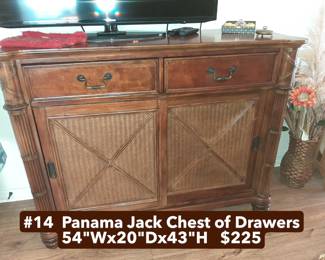 #14  Panama Jack Chest of Drawers  54"Wx20"Dx43"H   $225