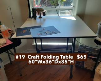#19  Craft Folding Table  60"Wx36"Dx35"H   $65