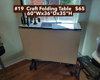 #19  Craft Folding Table  60"Wx36"Dx35"H   $65