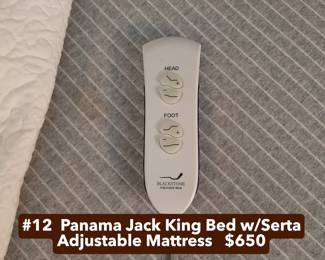#12  Panama Jack King Bed w/Serta Adjustable Mattress   $650