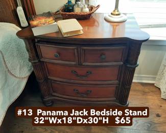 #13  Panama Jack Bedside Stand  32"Wx18"Dx30"H   $65