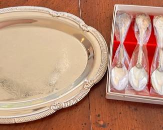 KAS023 - Silver Plated Spoons and Aluminum Plate