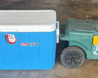 KAS070 Contico Garden Helper W/ Tools And Gloves + Vintage Coleman Polylite Cooler