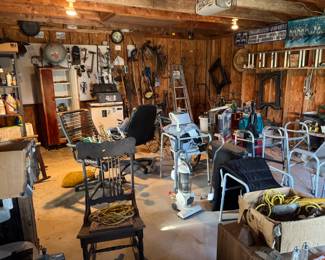 Garage of tools and walkers