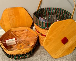 Longaberger Baskets with Inserts and Dividers  - Snowflake Basket