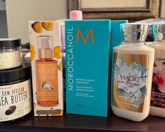 Mouvera Organics Shea Butter, Keune Care Line, Morocan Oil, Bath and Body Works